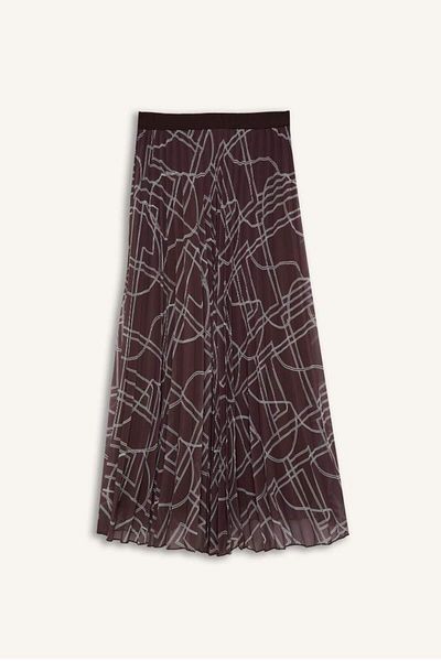 DeFacto New Season Patterned Pleated Chiffon Maxi Skirt