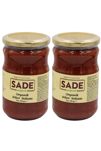 Sade Organik Biber Salçası 610 gr 2 ' Li Paket