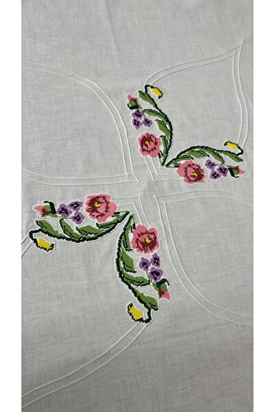 TREND Kanaviçe piko detaylı masa örtüsü