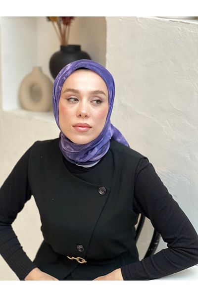 Modakaşmir Eșarfă cu model de marmură de 110 cm