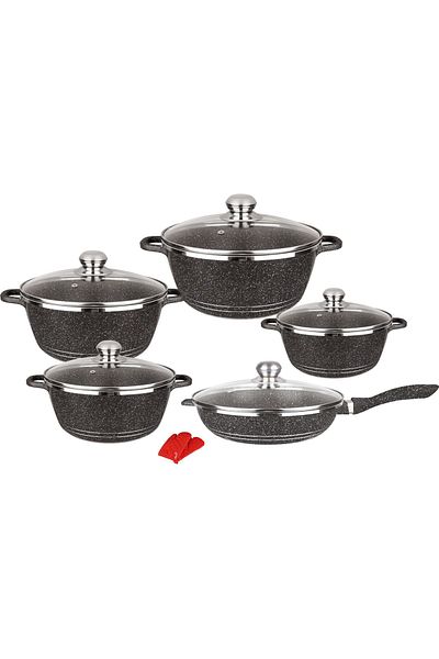 sharpdo Granite-Coated Nonstick Pan, Stockpot, Frying Pan and Pot Set