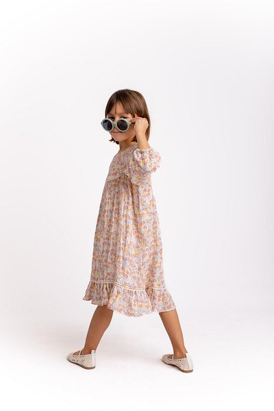 Oliven The Kid Rochie pentru fetiță din muselină crocantă Kopanakili