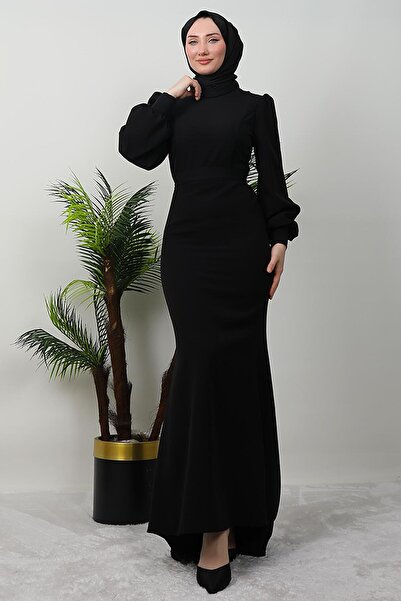 GİYZAMİLA Φόρεμα Lavin Crepe Μαύρο