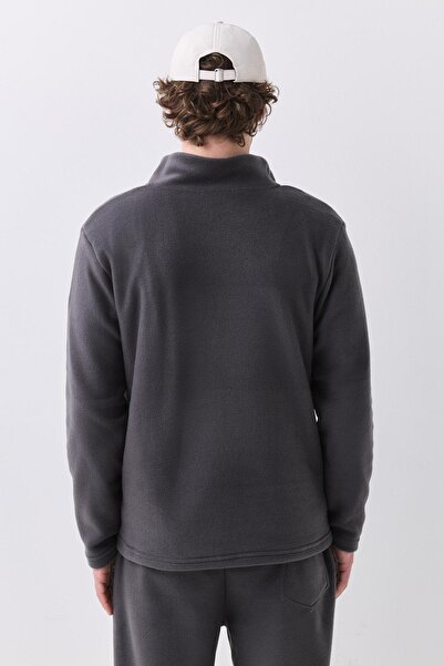 Trendiz Erkek Polar Dik Yaka Sweatshirt Antrasit 2051