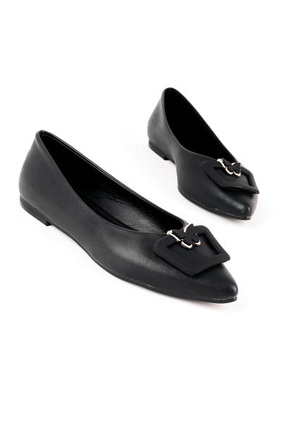 eformoda by emre yılmaz Pantofi de damă negri Balerina Casual S29