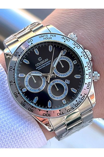 Coliseum Men's Wristwatch - Dial with Steel Band Calendar - Ft.Cls.E8743.S Series