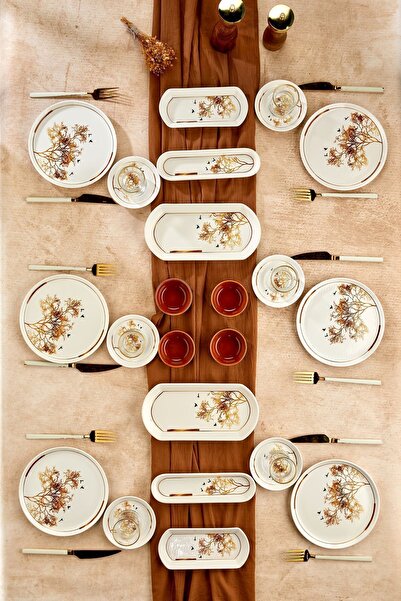 Erbaşlar Gold Lüx Seramik Dilek Ağacı 22 Parça Kahvaltı Takımı Seti,kahvaltıl...