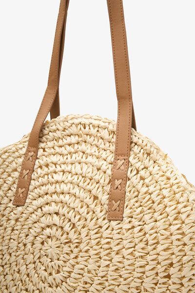LOVENTA Premium Round Straw Bag Elvana