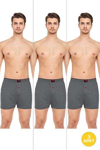 CNT Boxer cu nasturi din bumbac, confortabil și confortabil pentru bărbați, pachet de 3