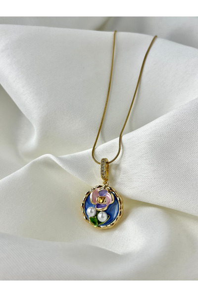 Elifsu Jewelry Vintage Sanat Resmi Çelik Kolye