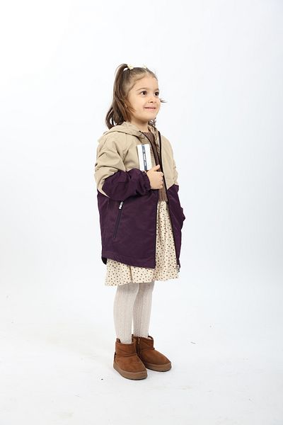JUNİOR TİAMO Lined Hooded Waterproof Airtight Stylish Girl Raincoat