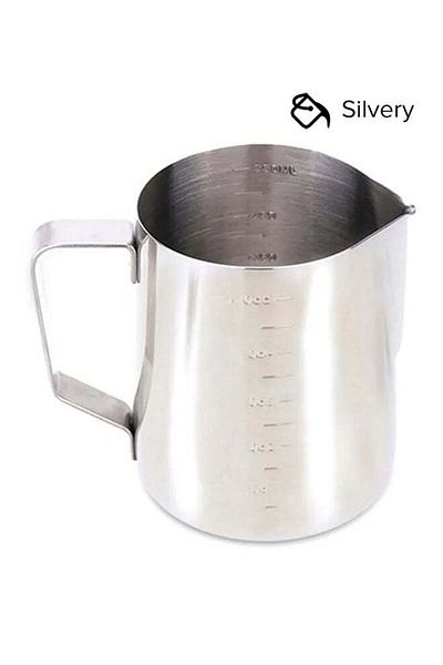 ALMUFARREJ Stainless Steel Milk Frother Silvery 10.5x7.5x9cm