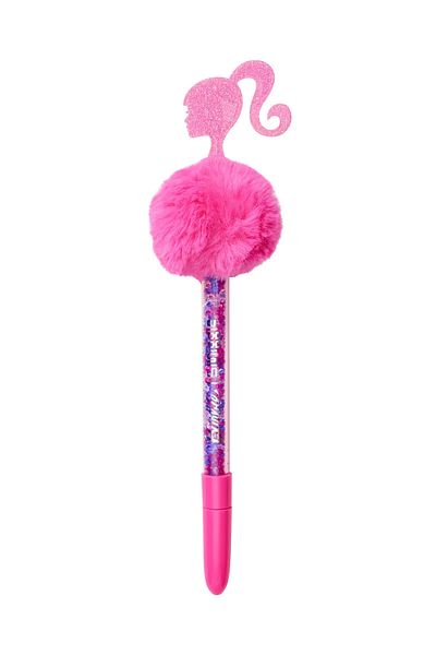 SMIGGLE -Barbie Pompom Feathered Glitter Pen with Stones Inside