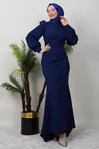 GİYZAMİLA Φόρεμα Lavin Crepe Navy Blue