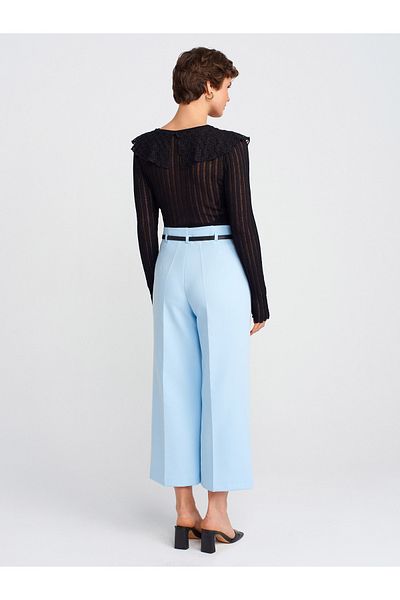 Dilvin 71616 Culotte Pants with Blue Belt