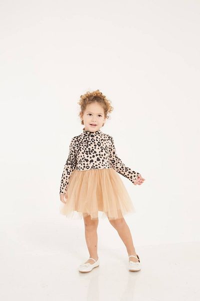 le petit sole Φόρεμα με λεοπάρ και τούλι