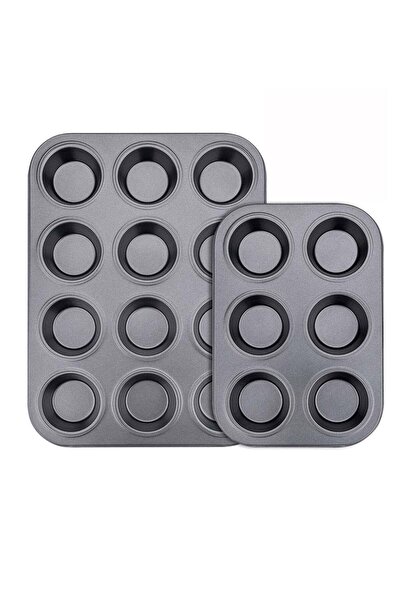 ALMUFARREJ طقم قوالب الفطائر من قطعتين 12 كوب و6 أكواب