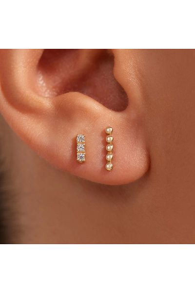 Beloro Jewels Monte Napoleone Liset 9 Karat Gold Ohrstecker Mit Zirkonia-steinen Bo360123