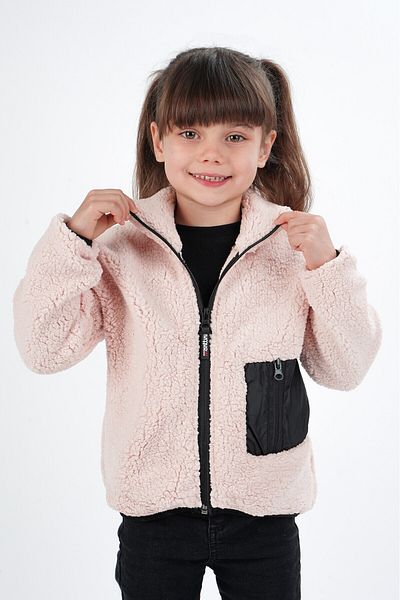 Monttini Girls' Welsoft Single Top Plush Sweatshirt Cardigan Jacket