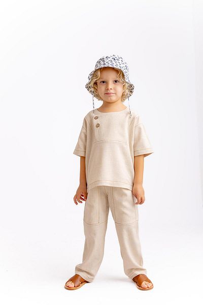 Oliven The Kid Lizard Boy's Pants with Natural Contrast Stitching