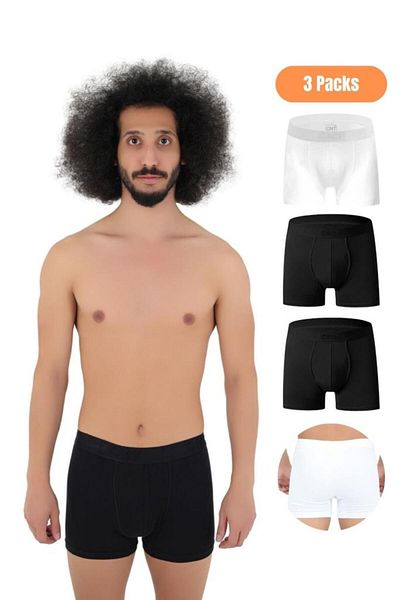 CNT Ανδρικό Boxer 3 τεμαχίων, Ύφασμα 1ης Κατηγορίας, Premium Πακέτο, Special Design. Απλό Lycra Boxer Shorts Προίκα Δώρο
