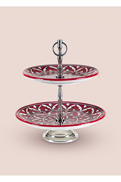 The Mia Red 27X22X31 Corallo 2 Tier Cake Cake Service