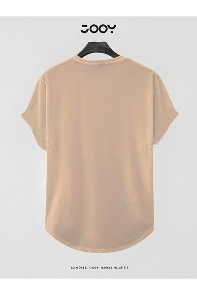 Jooy Μπλουζάκι μπλουζάκι με ίσιο μπεζ ανάτυπο Basic Slim Fit Oval Cut