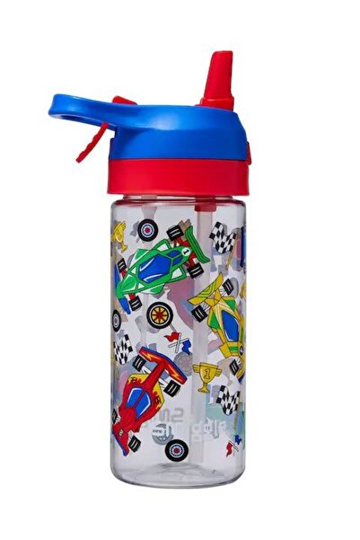 SMIGGLE - زجاجة مياه هالي جونيور أوتوماتيكية مع شفاطة سعة 440 مل