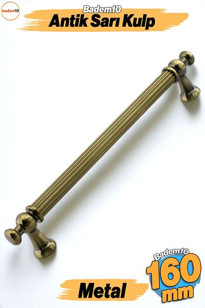 Badem10 Mâner din metal galben antic Selçuklu 160 mm Mobilier Bucătărie Sertar Dulap Dulap Ușă Mânere Mâner