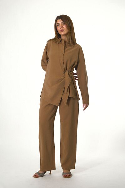 ABBRA Women's 100% Modal Summer Tie Elastic Waist Suit