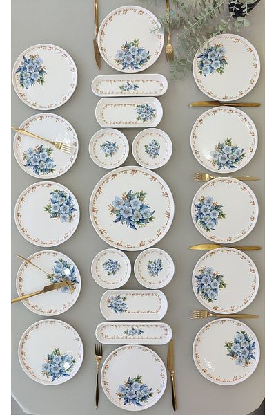 Borser Yediveren Çiçek 21 Piece Breakfast Set for 12 People