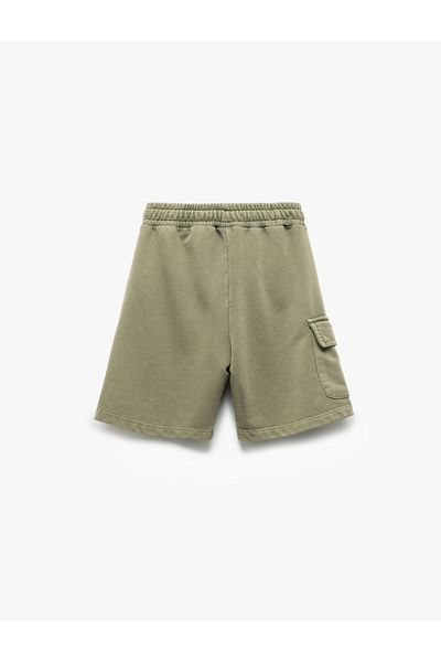 Koton Cotton Flap Pocket Detailed Elastic Waist Shorts