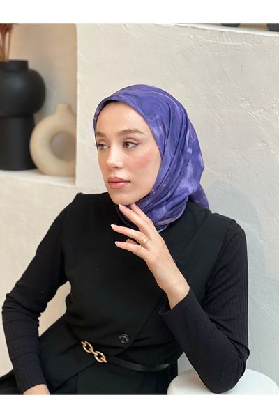 Modakaşmir Eșarfă cu model de marmură de 110 cm