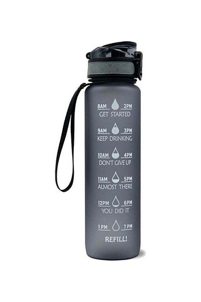 Generic Sports Water Bottle with Time Marker BPA Free & Leak Proof Portable Reusable Drinking Kettle Fitness