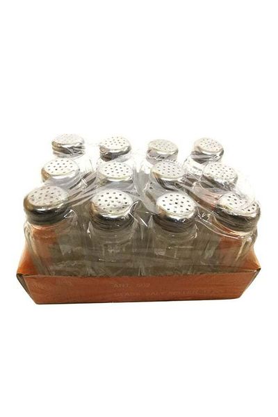 ALMUFARREJ 12 Piece Salt and Pepper Shaker Set Silver/Clear 15.2x14.5x7.9centimeter