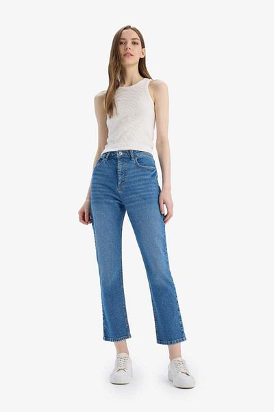 DeFacto Mary Vintage Straight Fit High Waist Straight Leg Jeans D7980ax25sp