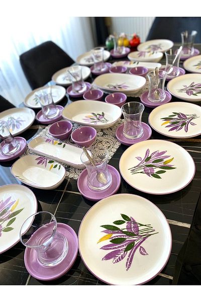 Borser Lila 36 Piece Breakfast Set for 12 Persons