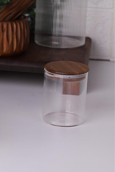 Atbyhome وعاء توابل زجاجي من أتبي أكاسيا مع غطاء