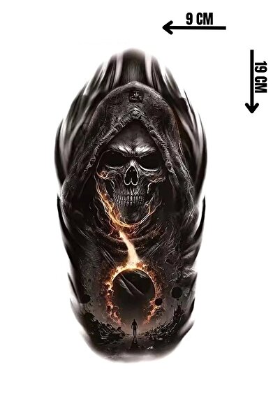 Barly Geçici Kuru Kafa Figürlü Dövme Tattoo