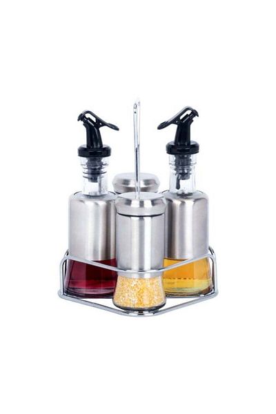 ALMUFARREJ 4-Piece Spice Bottle Set Silver 200ml