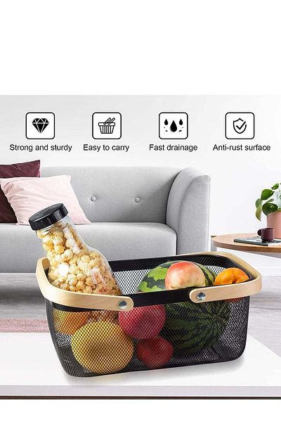 ALMUFARREJ Fruit and vegetable storage basket Black