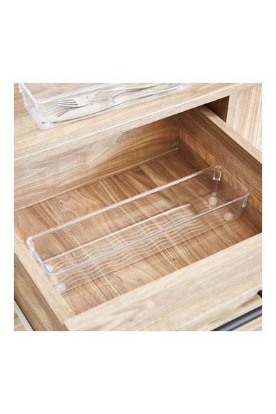 ALMUFARREJ Set 4 pcs Transparent Kitchen Drawer Organizer Size 32x5.1x8.1 cm