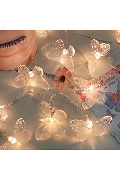 Zigver 1,5 M 10 LED-uri Decorație în aer liber cu model de fluturi - curte de...