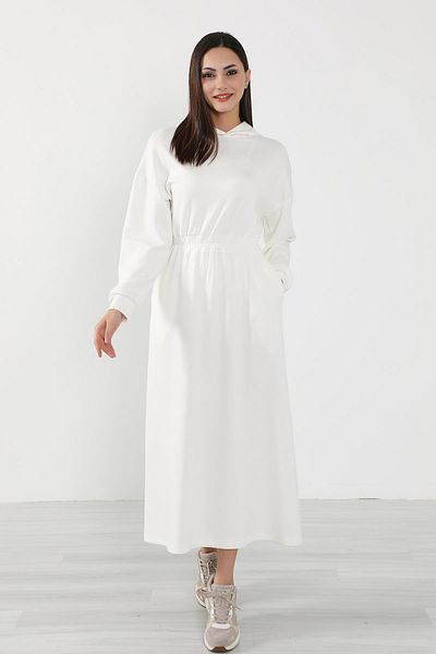 Aisha's Design Casual Hooded Relaxed Fit Dress - Elb-08