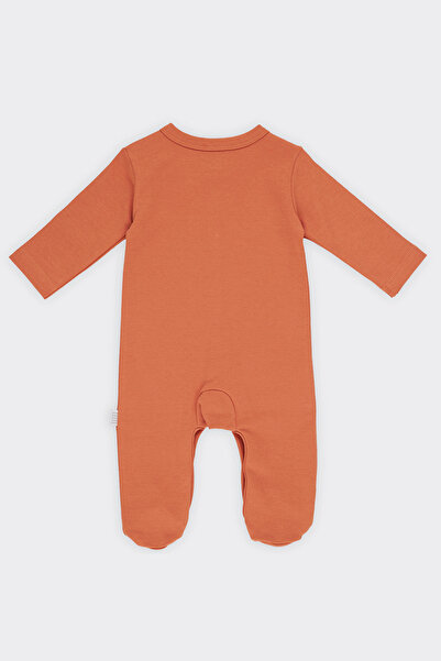Panço Newborn Print Detailed Brick Jumpsuit
