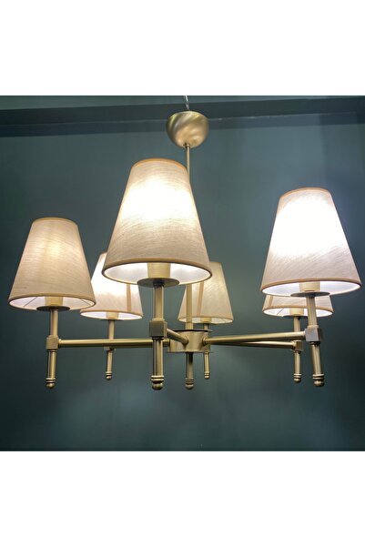 Atakan Avize 6 kollu eskitme şapkalı avize