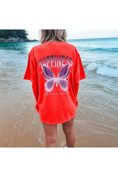 uyguntarz Μπλουζάκι Unisex Happiness Printed Design