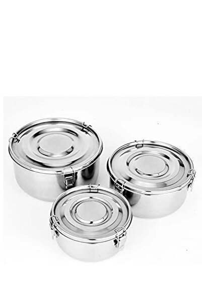 ALMUFARREJ Set of 3 steel cans for food with lock