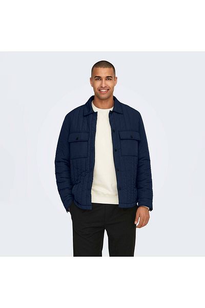 ONLY Jack Quilted Men's Navy Blue Coat