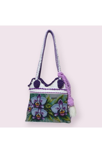 zelart Crochet Knitted Detailed Leather Shoulder Bag, Handmade Special Design...